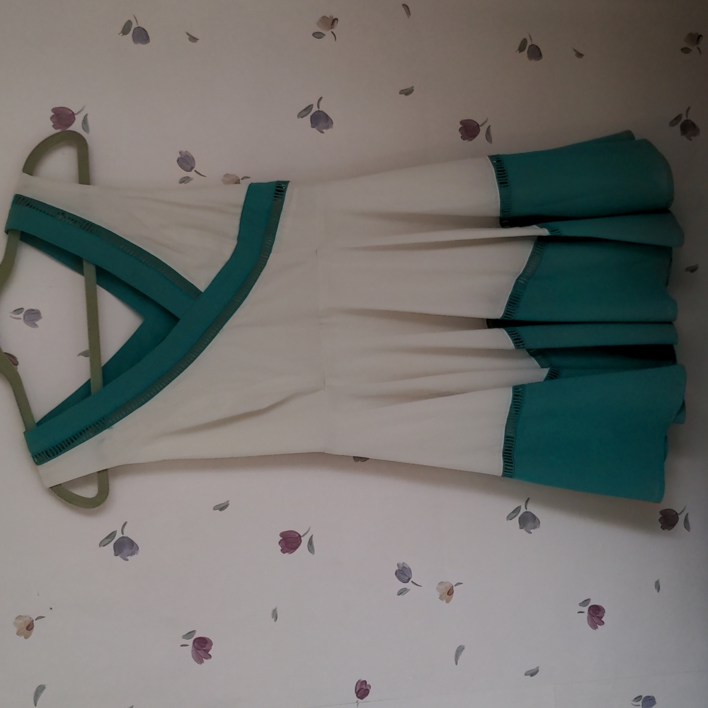 White and green dress